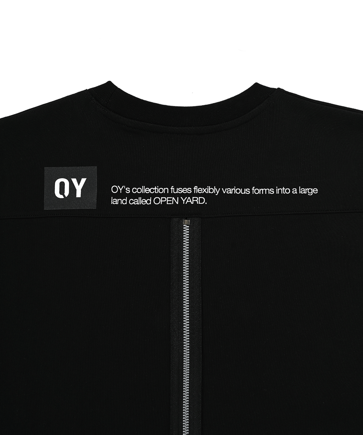 오픈야드(오와이)(OPENYARD(OY)) BACK METAL ZIPPER LOGO T-BLACK