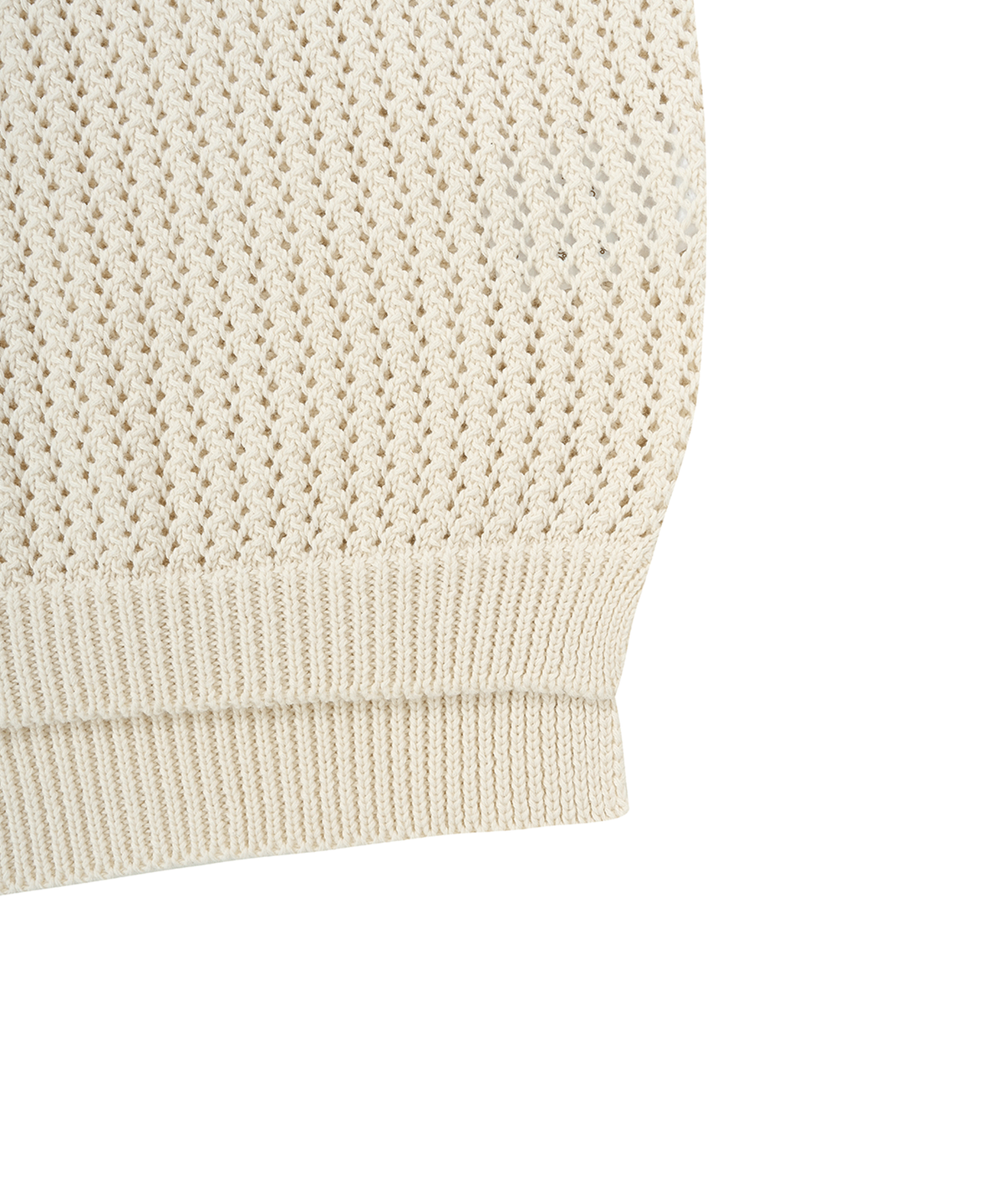 오픈야드(오와이)(OPENYARD(OY)) METAL LOGO NET HALF POLO KNIT-IVORY