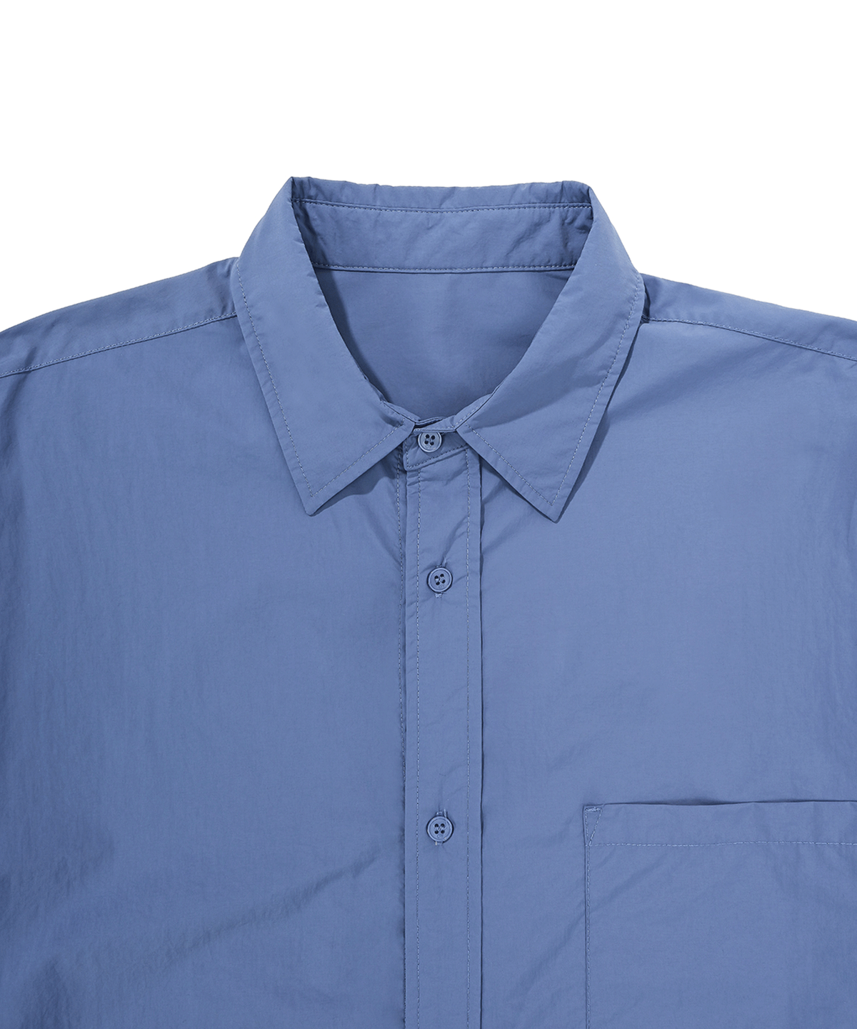 오픈야드(오와이)(OPENYARD(OY)) BACK ROUND CUT-OUT SHIRTS-SKY BLUE