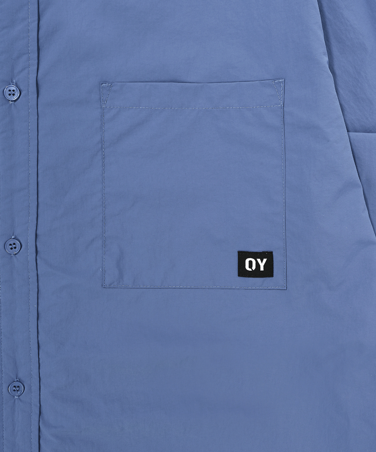 오픈야드(오와이)(OPENYARD(OY)) BACK ROUND CUT-OUT SHIRTS-SKY BLUE