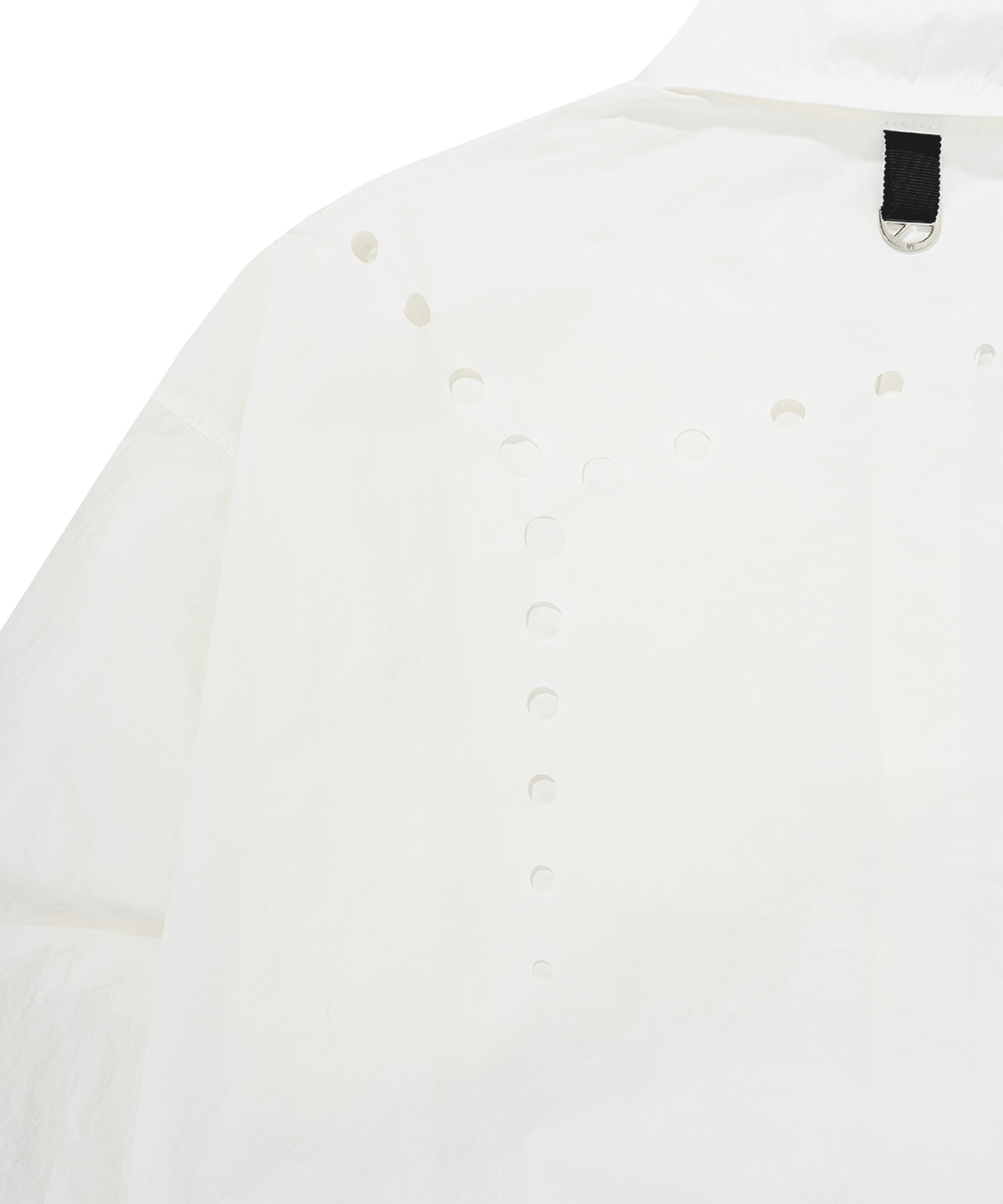 오픈야드(오와이)(OPENYARD(OY)) BACK ROUND CUT-OUT SHIRTS-WHITE