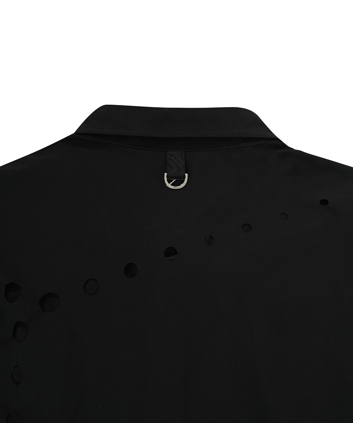 오픈야드(오와이)(OPENYARD(OY)) BACK ROUND CUT-OUT SHIRTS-BLACK