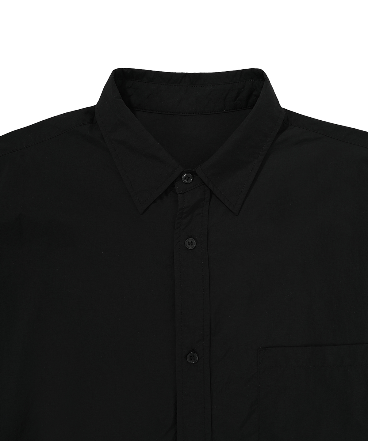 오픈야드(오와이)(OPENYARD(OY)) BACK ROUND CUT-OUT SHIRTS-BLACK