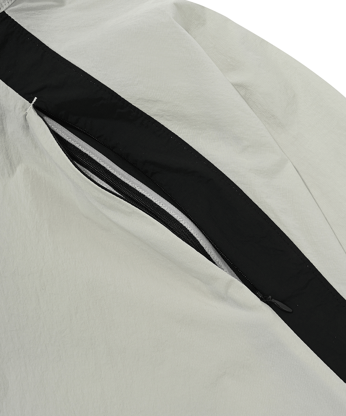 오픈야드(오와이)(OPENYARD(OY)) CURVED ZIPPER WIND BREAKER JACKET-CREAM