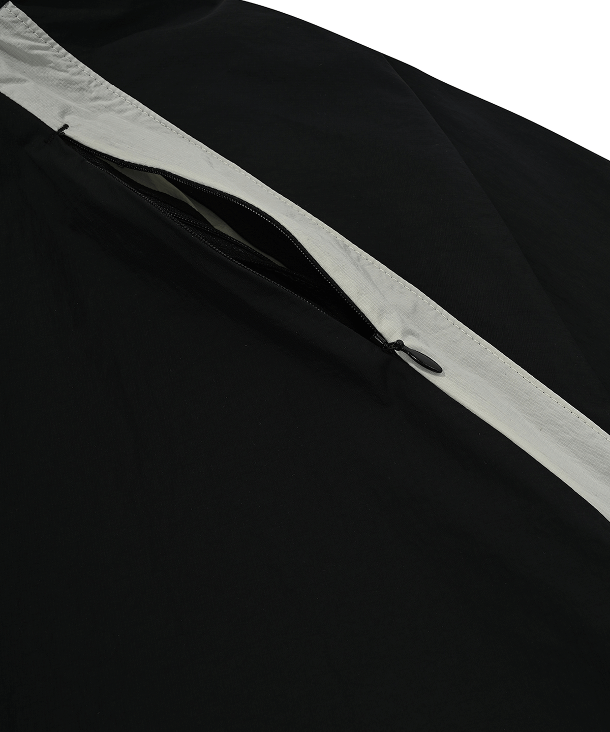 오픈야드(오와이)(OPENYARD(OY)) CURVED ZIPPER WIND BREAKER JACKET-BLACK