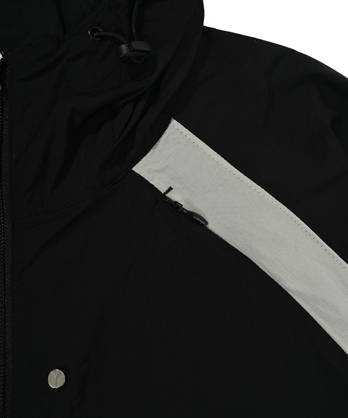 오픈야드(오와이)(OPENYARD(OY)) CURVED ZIPPER WIND BREAKER JACKET-BLACK