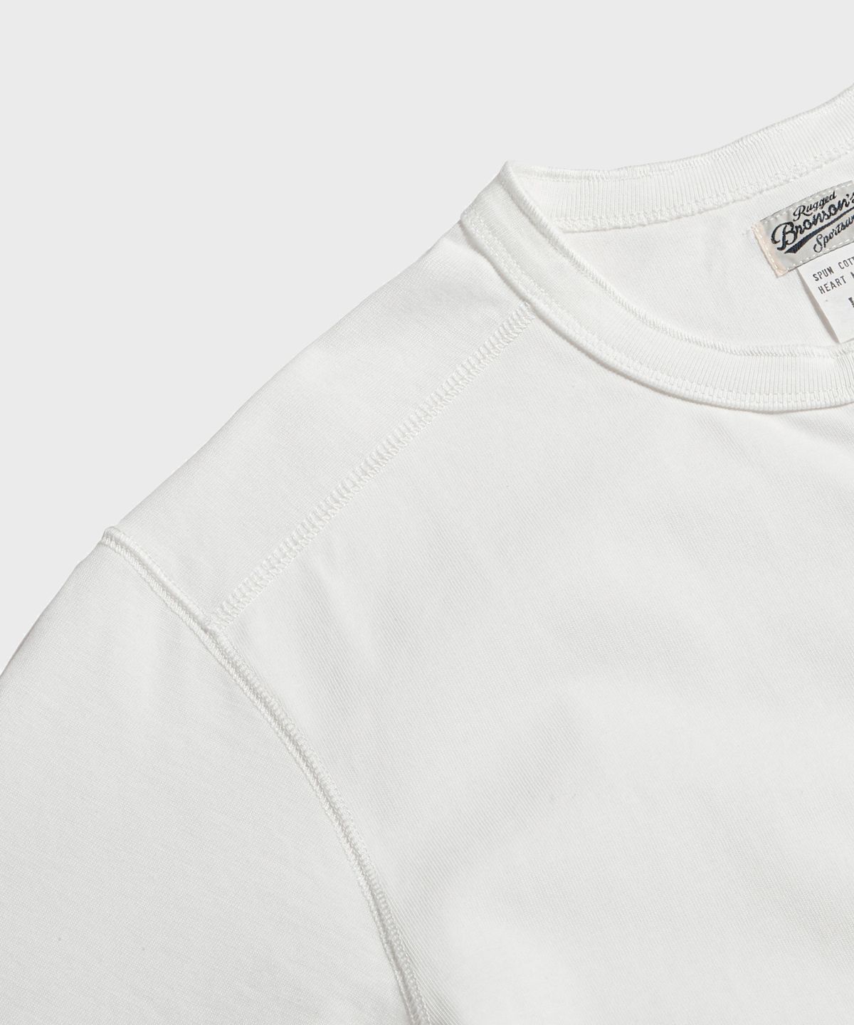 브론슨(BRONSON) 10.6 oz Cotton Short Sleeve Henley Tee White