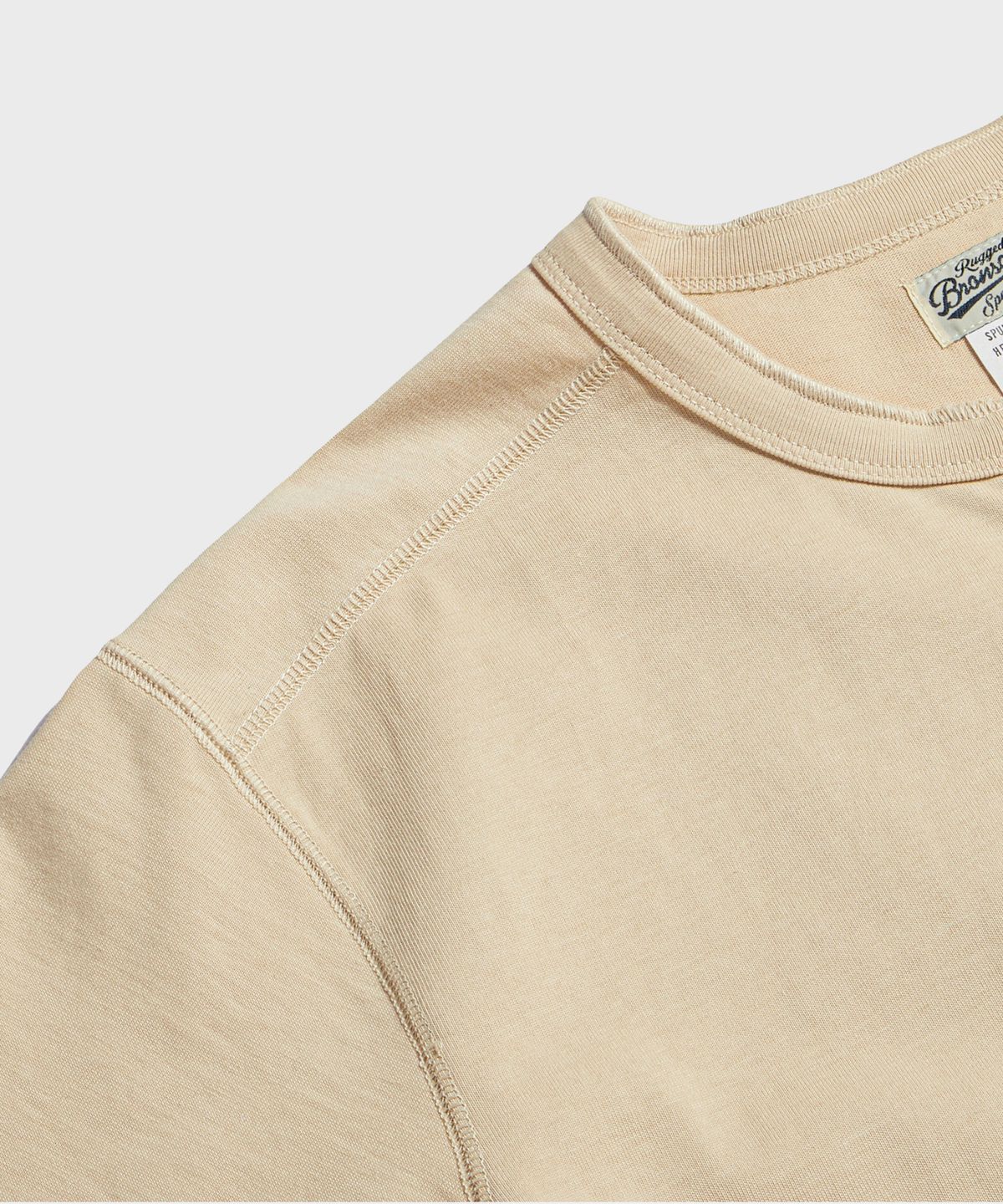 브론슨(BRONSON) 10.6 oz Cotton Short Sleeve Henley Tee Apricot
