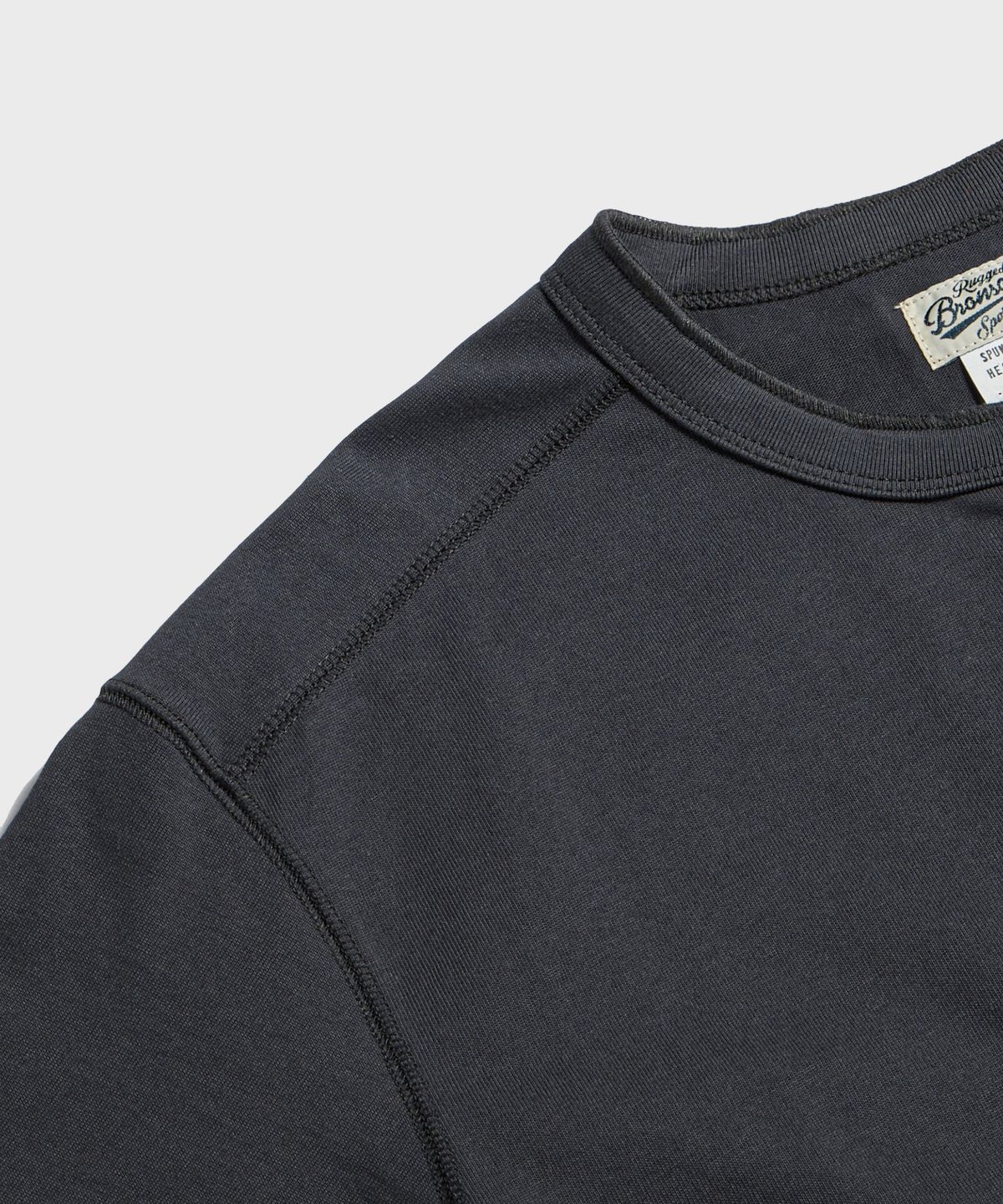 브론슨(BRONSON) 10.6 oz Cotton Short Sleeve Henley Tee Dark Grey