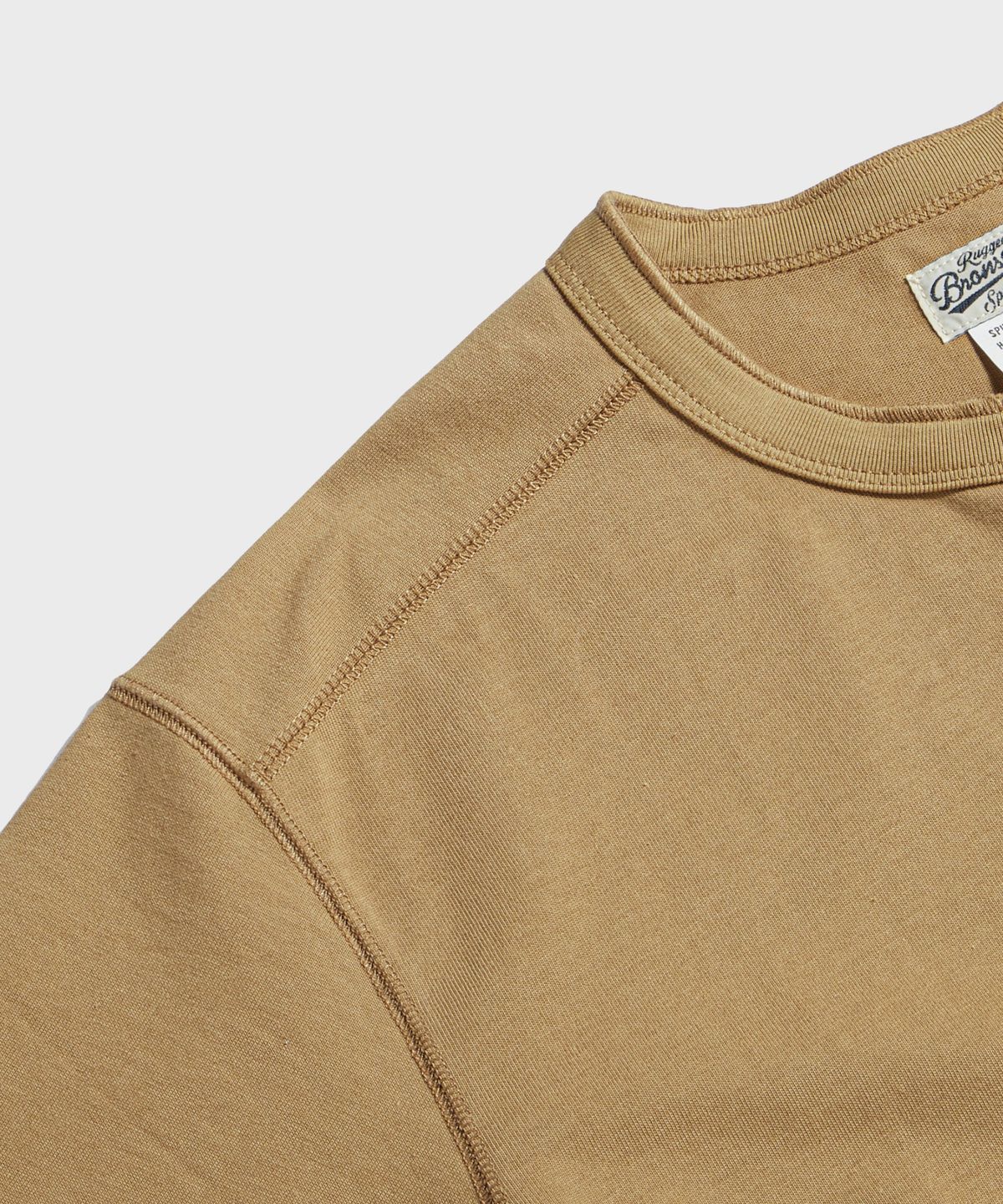 브론슨(BRONSON) 10.6 oz Cotton Short Sleeve Henley Tee Camel