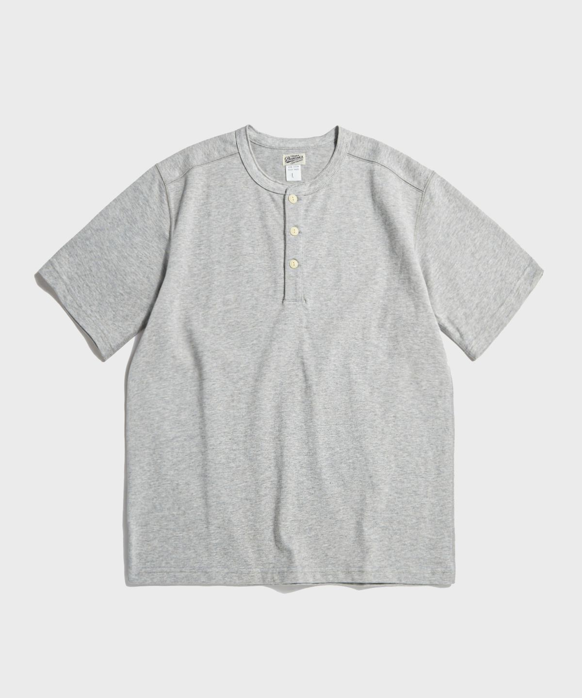 브론슨(BRONSON) 10.6 oz Cotton Short Sleeve Henley Tee Grey