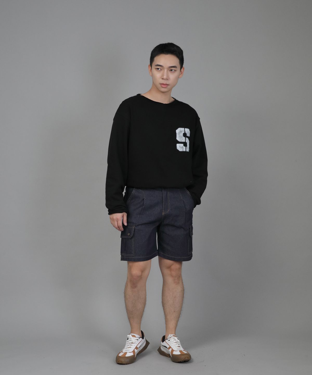 세인트크루(SAINTCREW) 레트로라인 카고쇼츠 RBC-340 데님 인디고