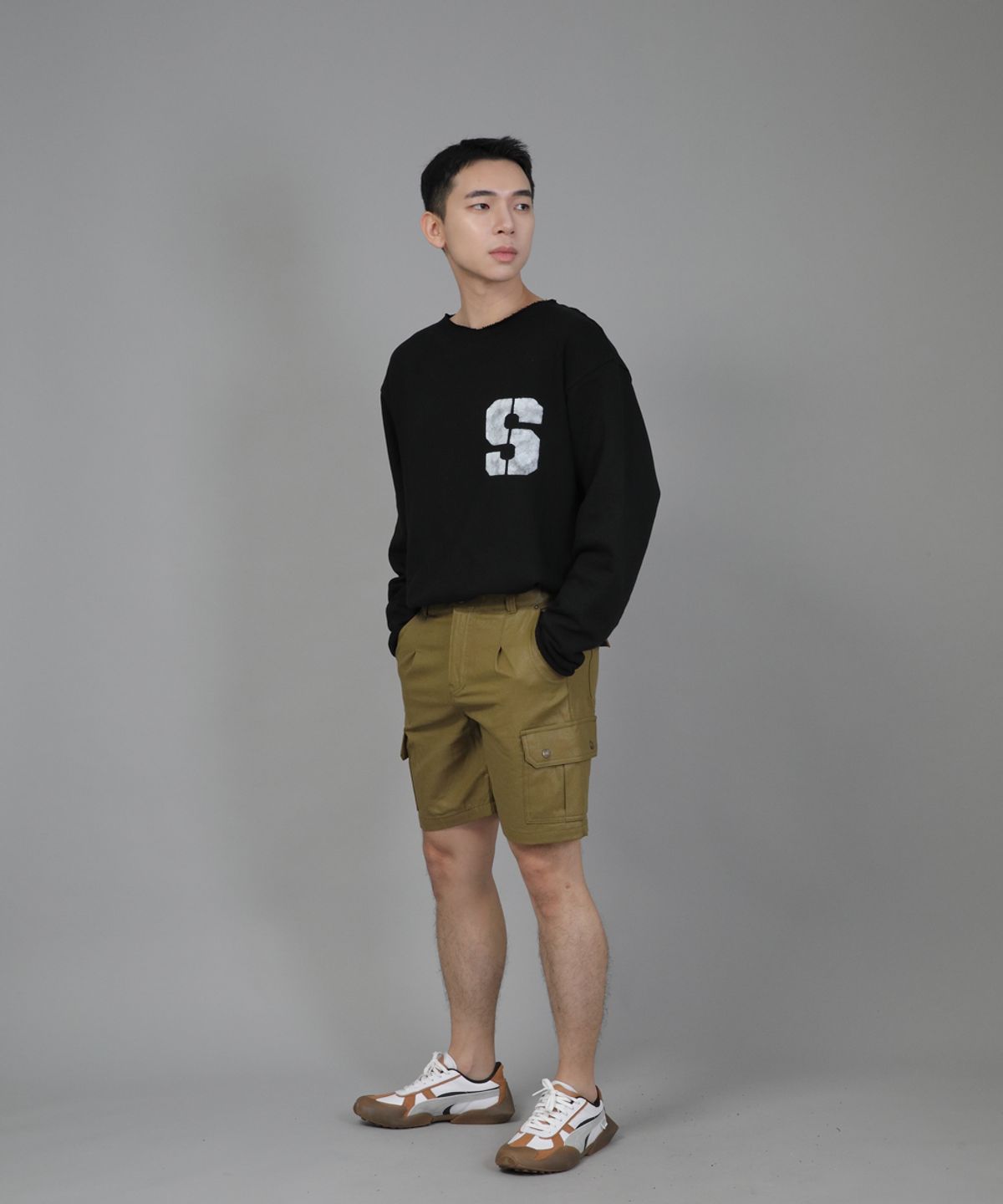 세인트크루(SAINTCREW) 레트로라인 카고쇼츠 RBC-340 코팅 올리브