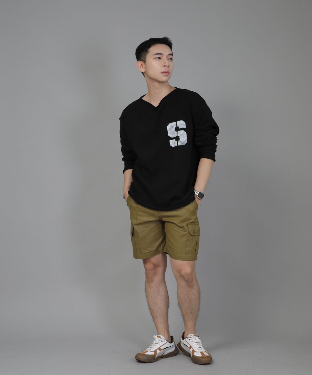 세인트크루(SAINTCREW) 레트로라인 카고쇼츠 RBC-340 코팅 올리브