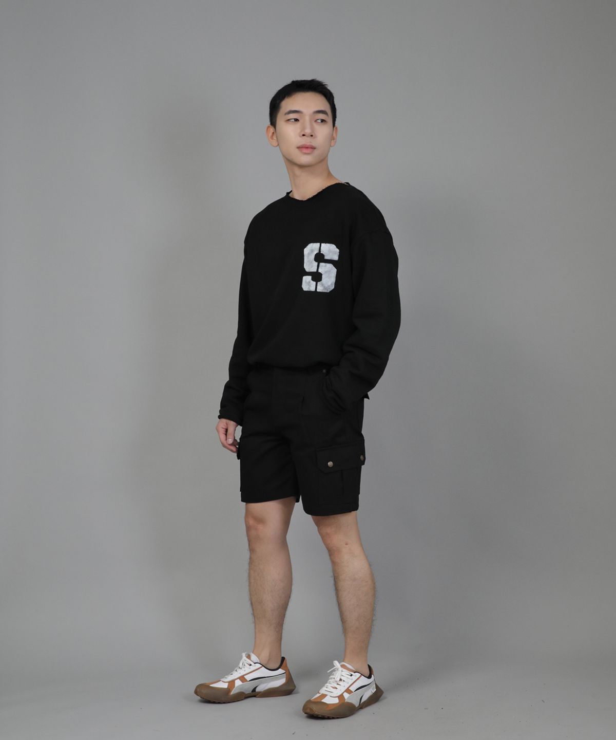 세인트크루(SAINTCREW) 레트로라인 카고쇼츠 RBC-340 블랙