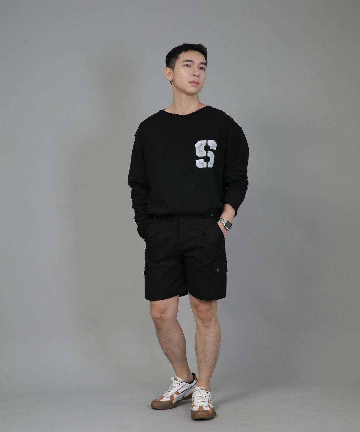 세인트크루(SAINTCREW) 레트로라인 카고쇼츠 RBC-340 블랙