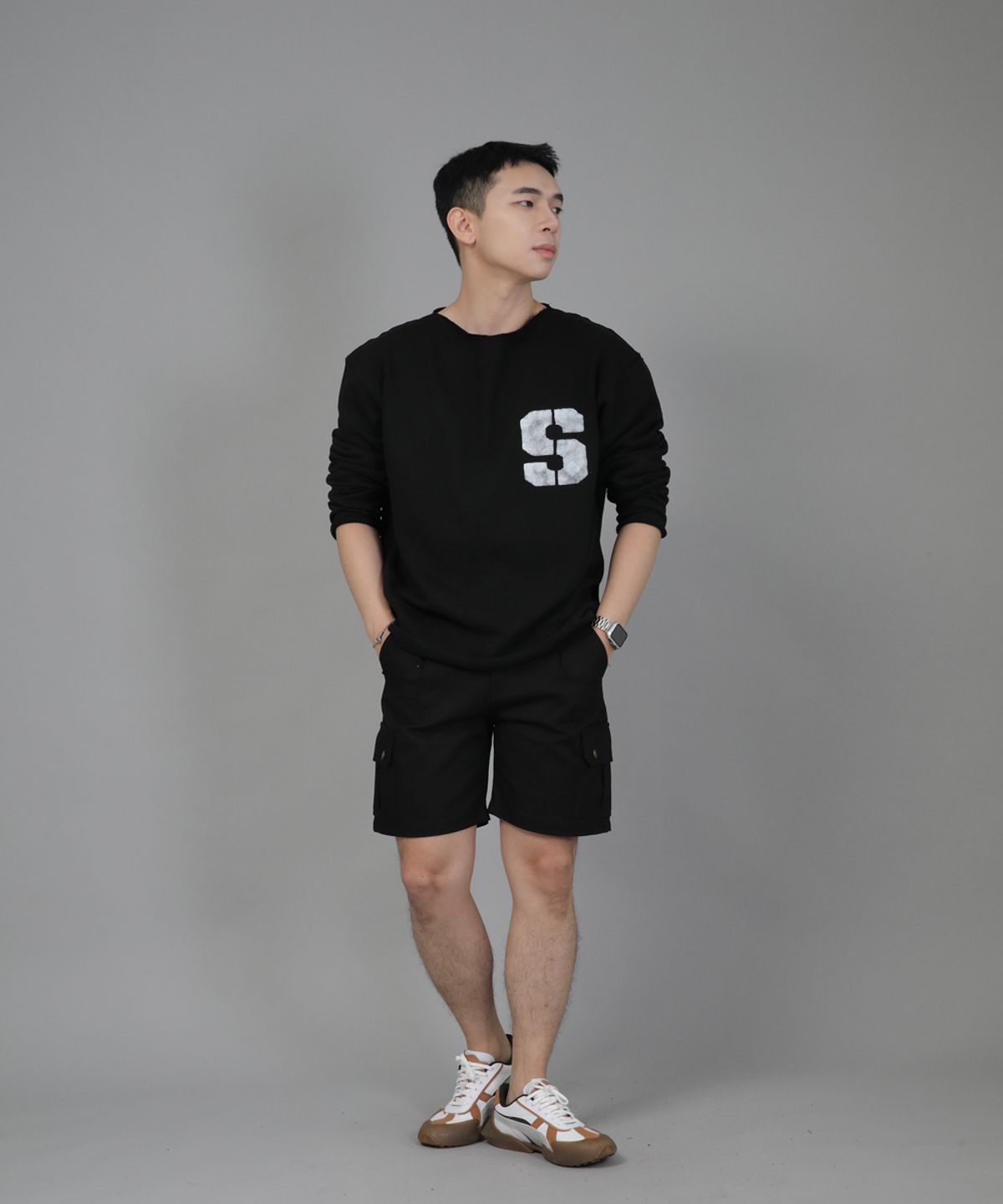 세인트크루(SAINTCREW) 레트로라인 카고쇼츠 RBC-340 블랙