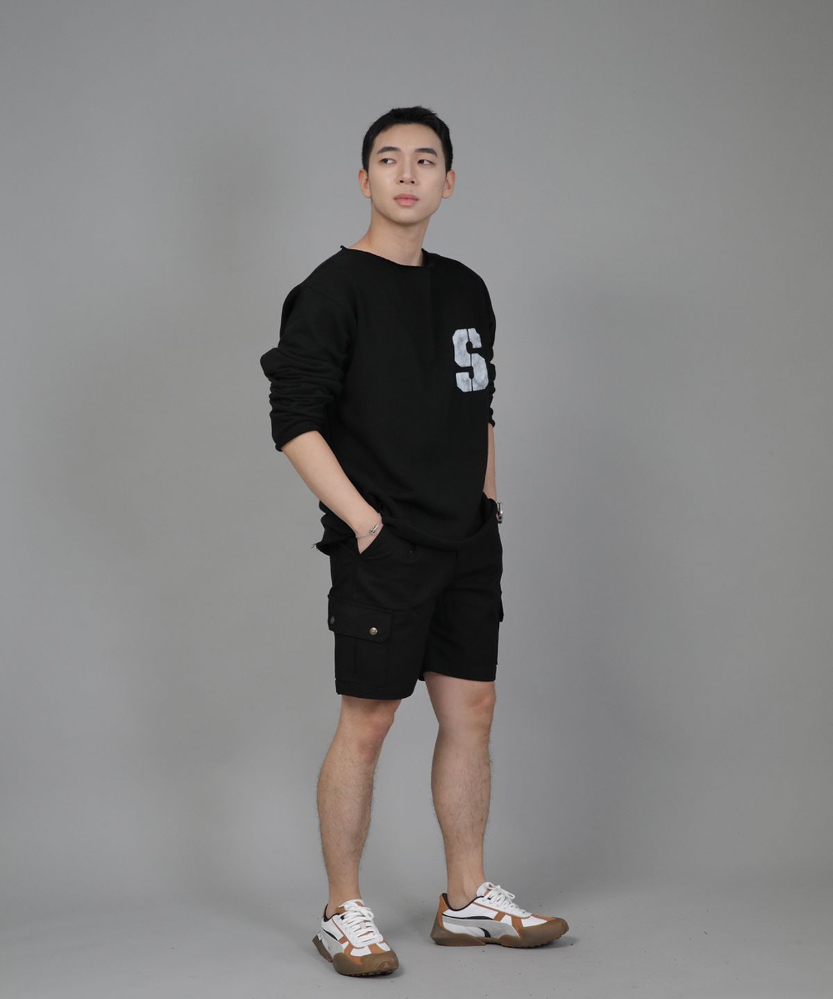 세인트크루(SAINTCREW) 레트로라인 카고쇼츠 RBC-340 블랙