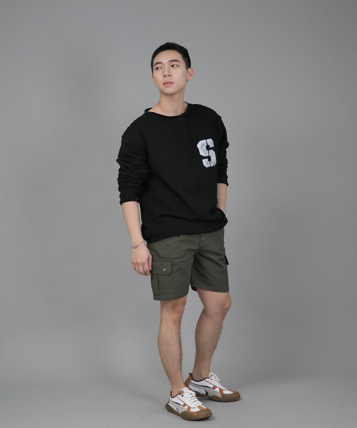 세인트크루(SAINTCREW) 레트로라인 카고쇼츠 RBC-340 카키