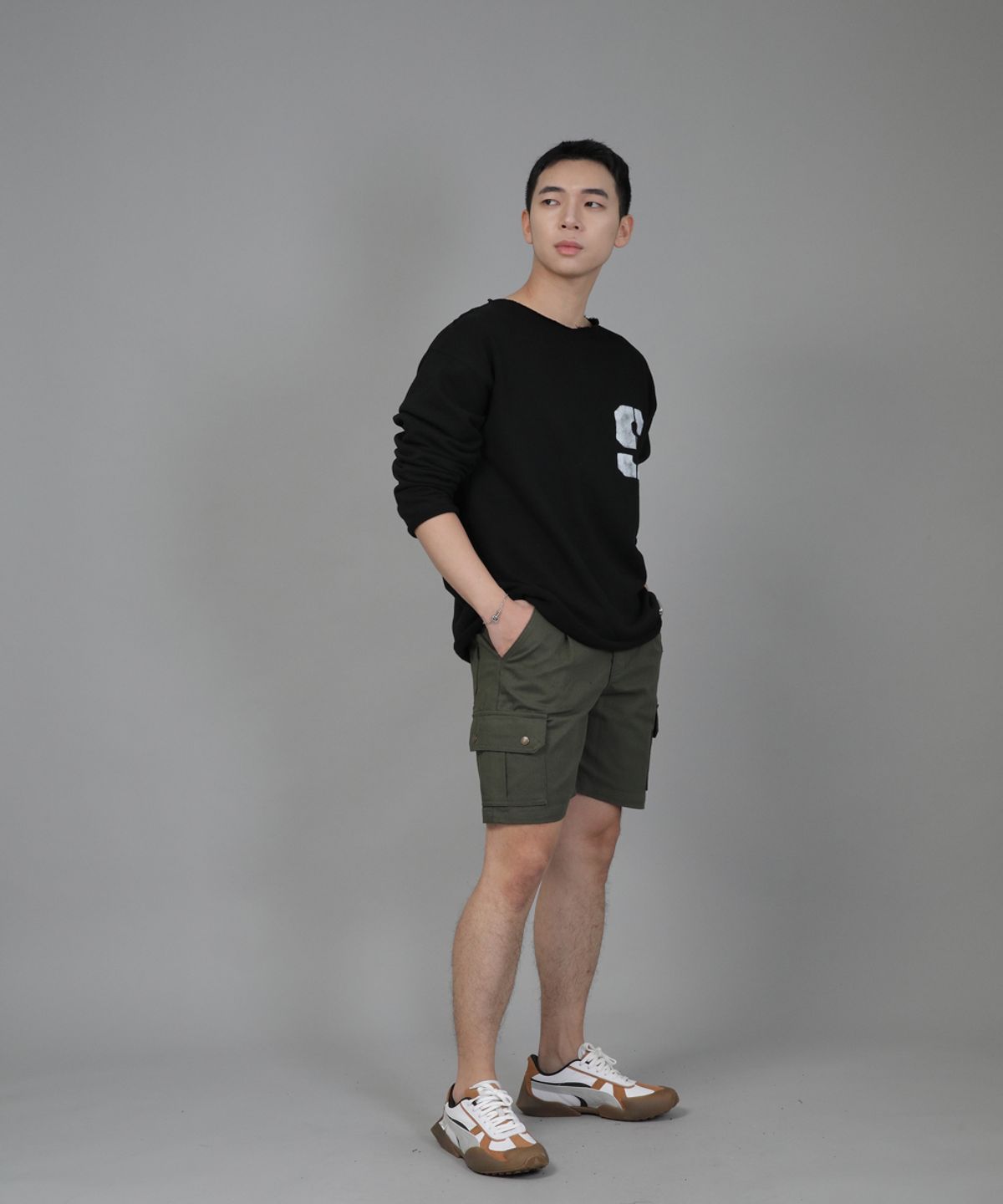 세인트크루(SAINTCREW) 레트로라인 카고쇼츠 RBC-340 카키