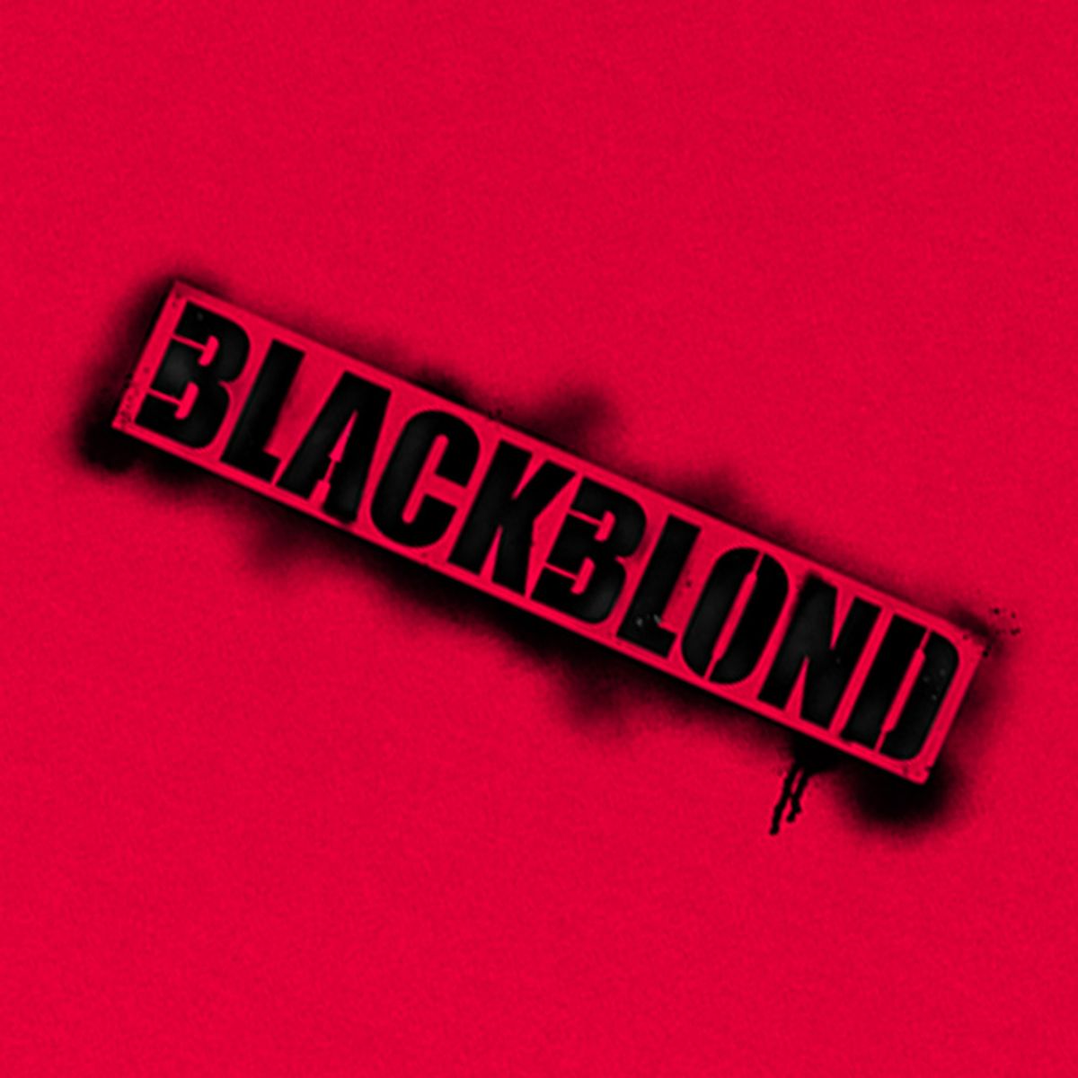 블랙블론드(BLACKBLOND) 비비디 스프레이 마스킹 로고 티셔츠 (레드)