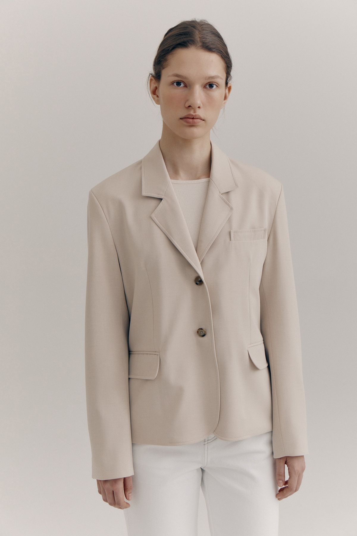 노우드(NOEUD) Standard beige jacket (Beige)