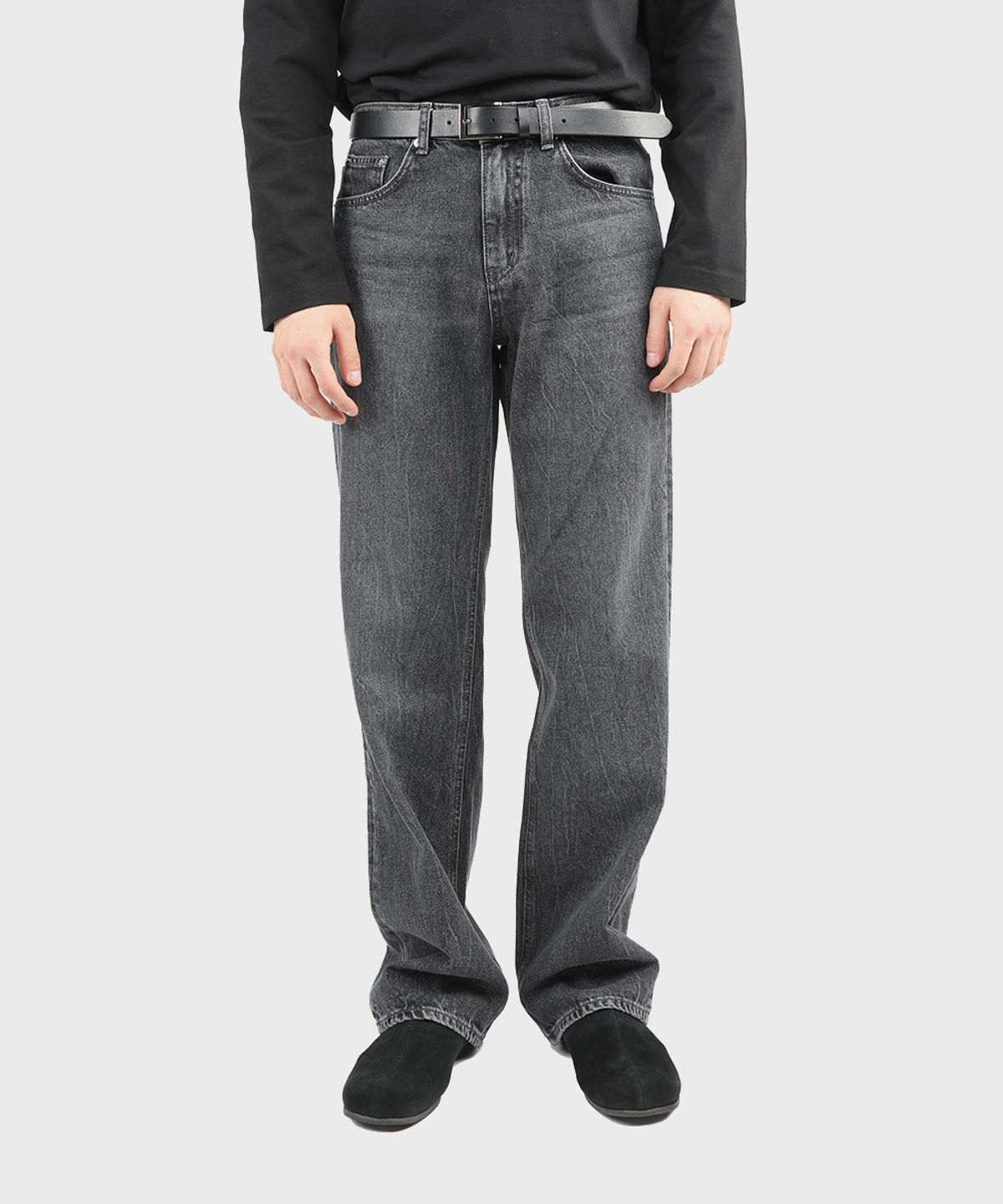 피렌체 아뜨리에(FIRENZE ATELIER) 플랫솔 스웨이드 유니섹스 블로퍼 7004-QS [BLACK]