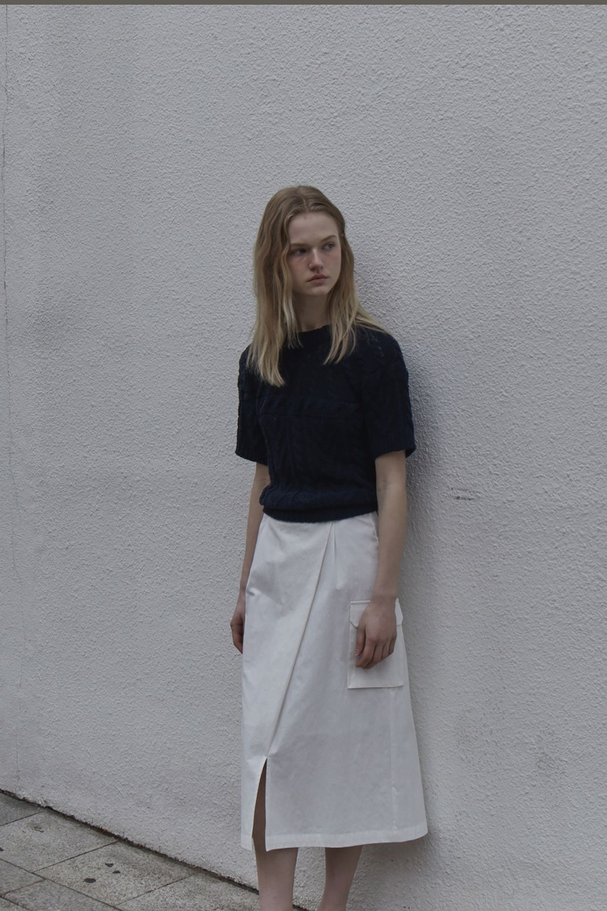 노우드(NOEUD) Cargo wrap skirt (Ivory)