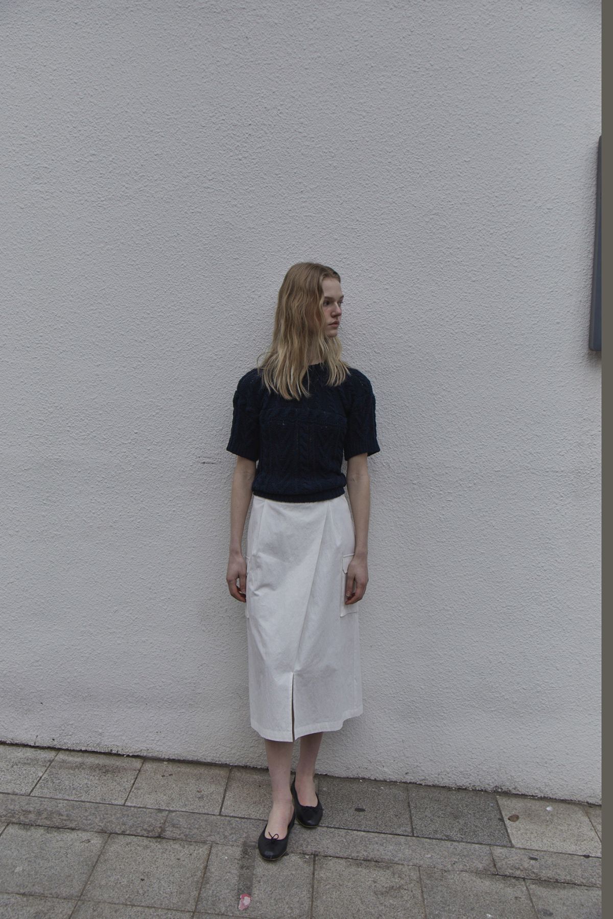 노우드(NOEUD) Cargo wrap skirt (Ivory)