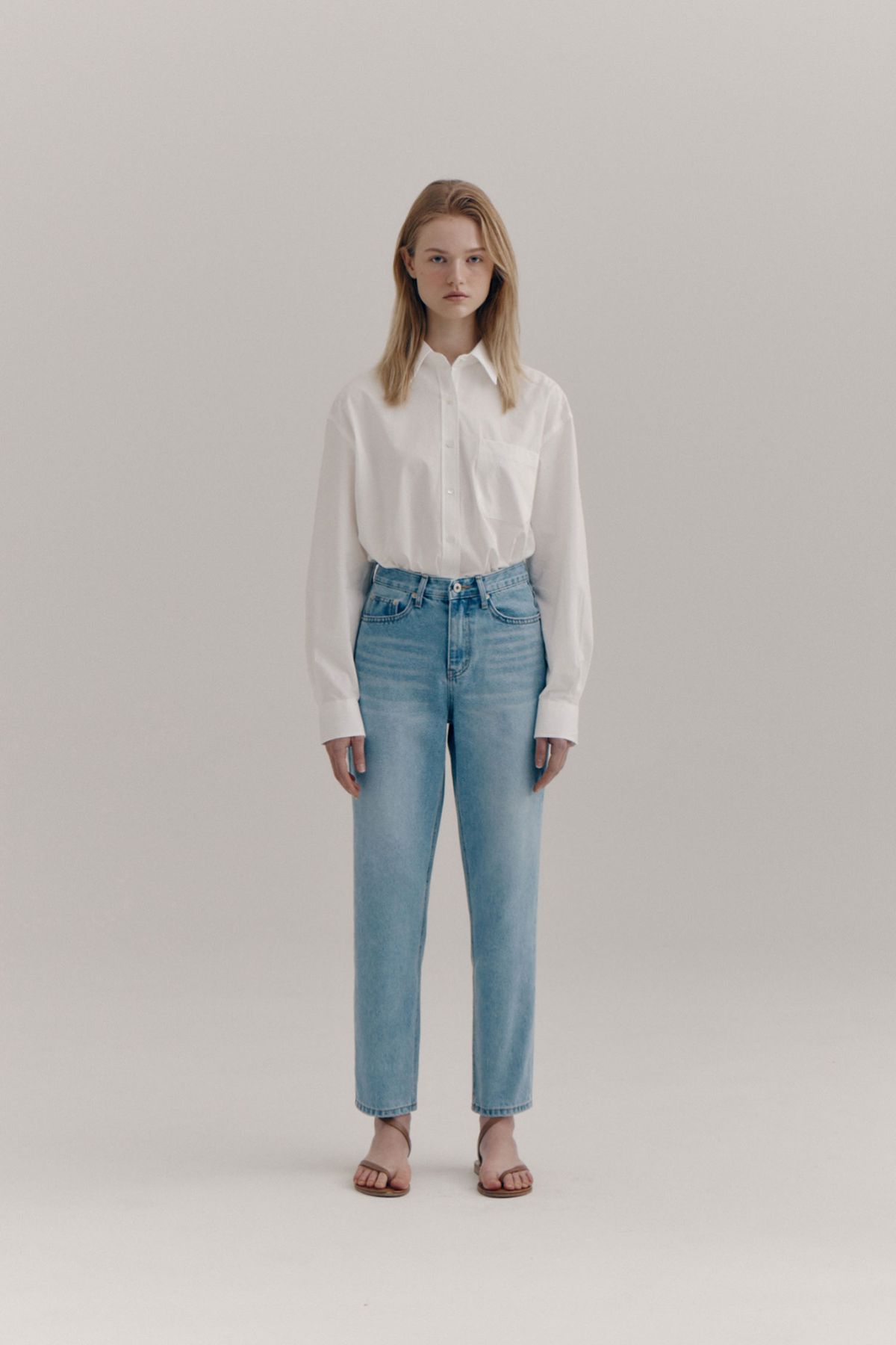 노우드(NOEUD) Basic cotton shirt (ivory)