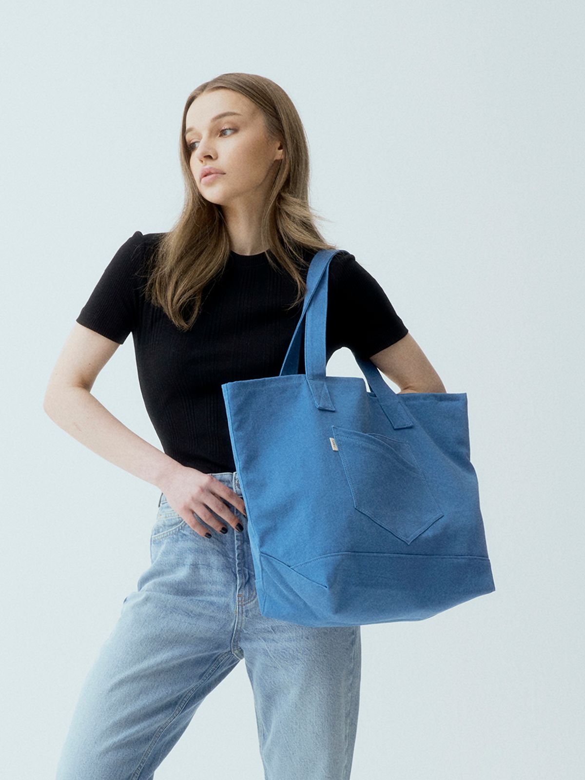 엘더블유엘(LWL) CANDY CRUSH DENIM TOTE h BLUE (캔디크러시 데님 토트 h 블루)