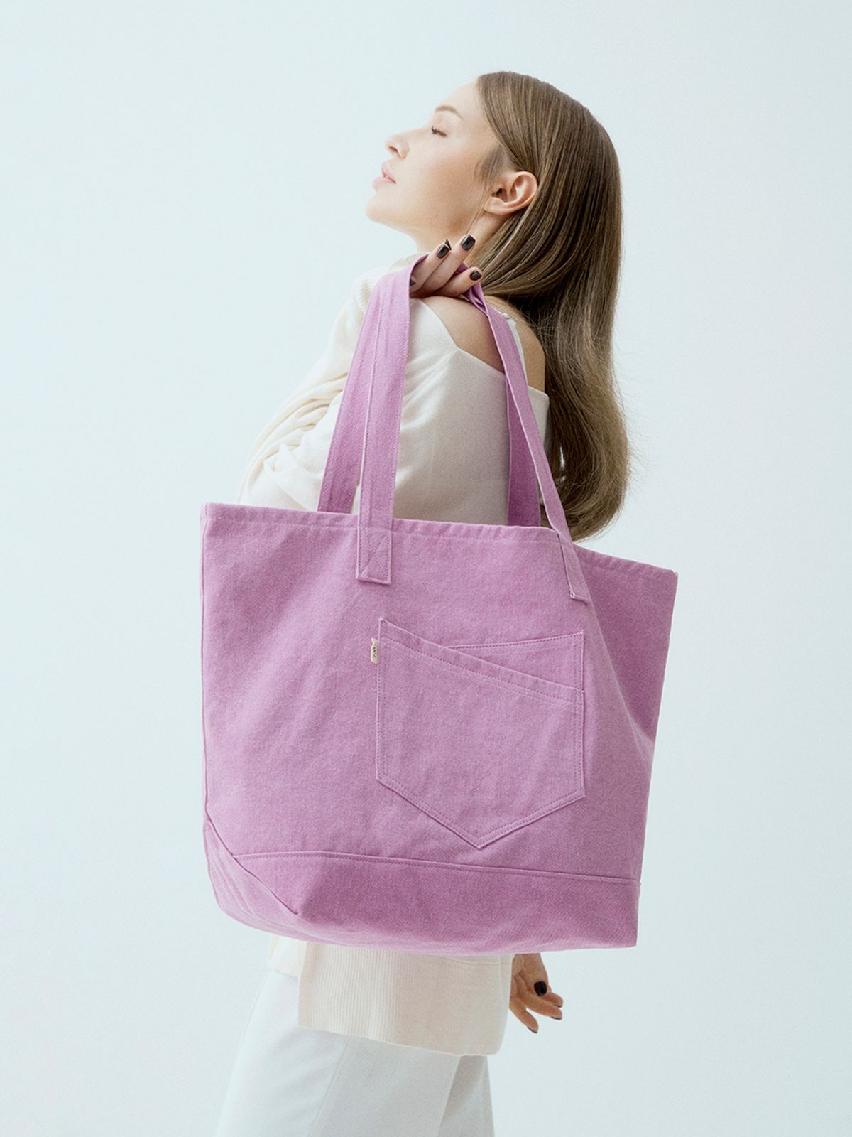 엘더블유엘(LWL) CANDY CRUSH DENIM TOTE h PURPLE (캔디크러시 데님 토트 h 퍼플)