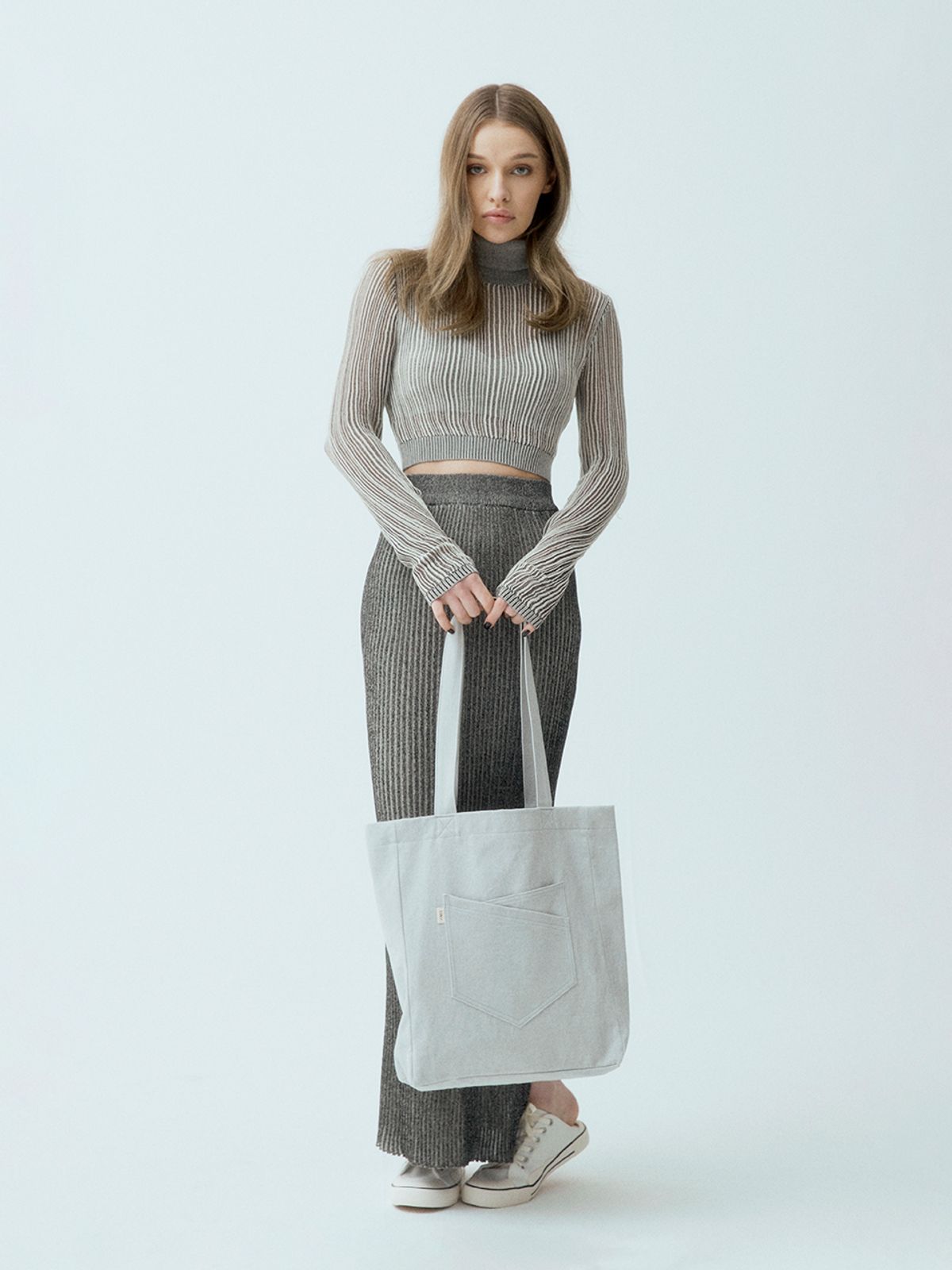 엘더블유엘(LWL) CANDY CRUSH DENIM TOTE v LIGHT GREY (캔디크러시 데님 토트 v 라이트그레이)