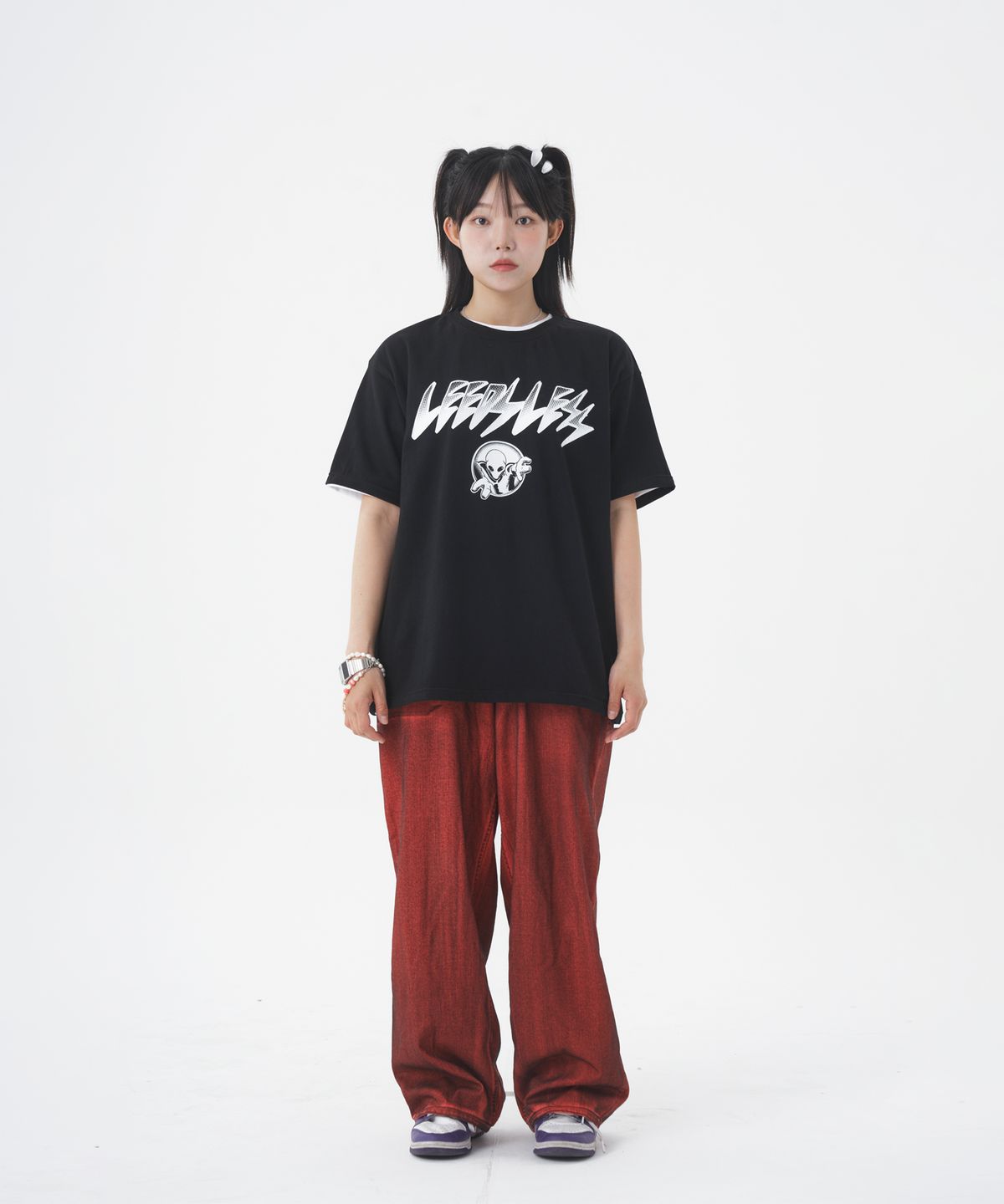 리즈리스(LEEDSLESS) leedsless invasion T-shirt 리즈리스 인베이전 티셔츠 [black]