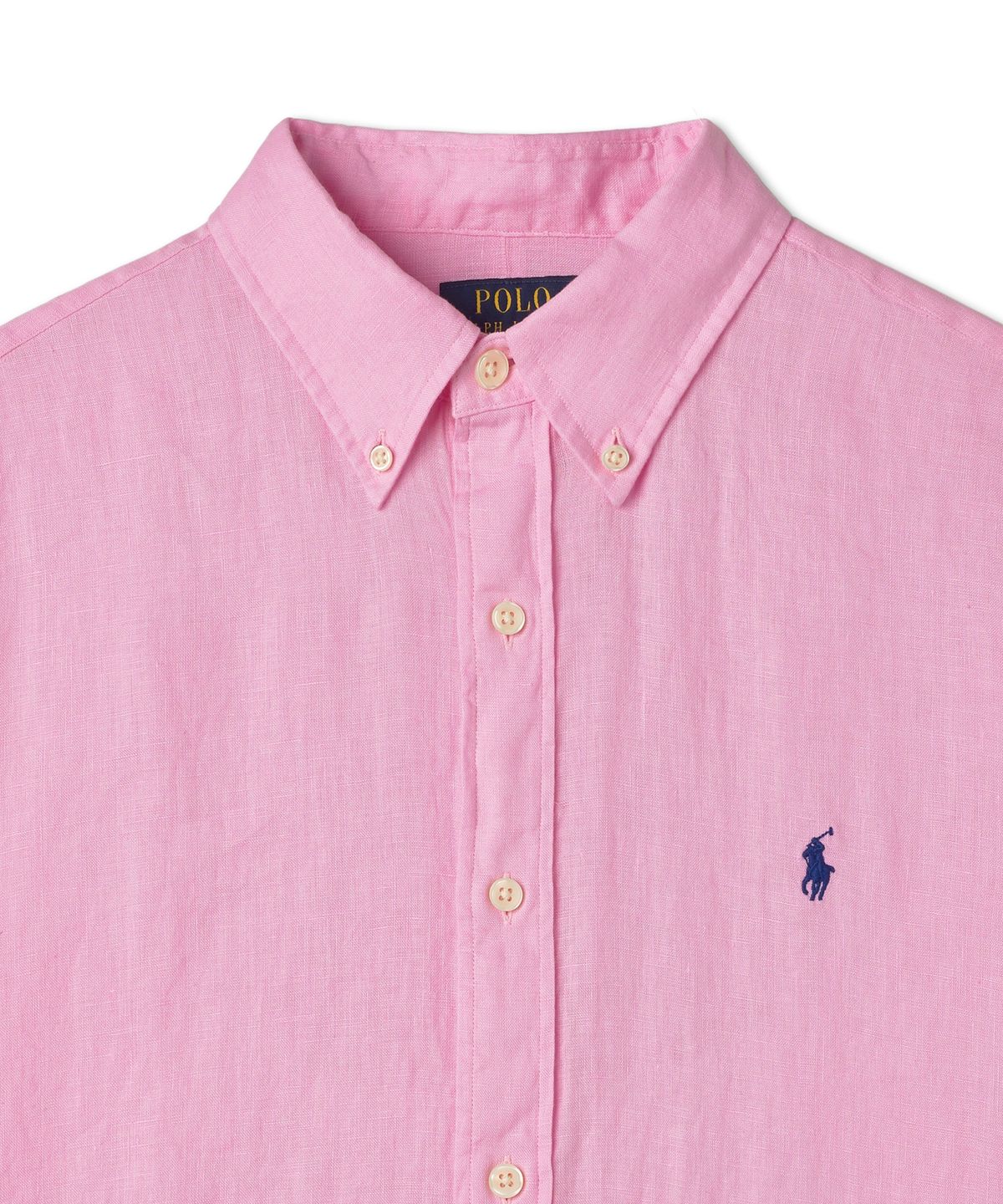 폴로 랄프 로렌(POLO RALPH LAUREN) 커스텀 핏 리넨 셔츠 - 핑크