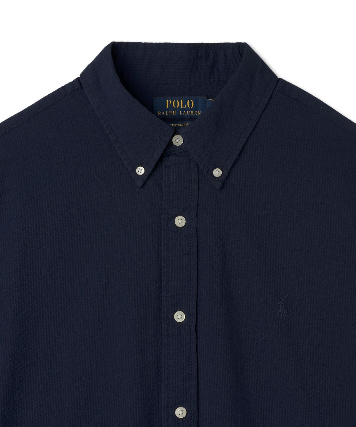 폴로 랄프 로렌(POLO RALPH LAUREN) 숏슬리브 시어서커 셔츠 - 네이비