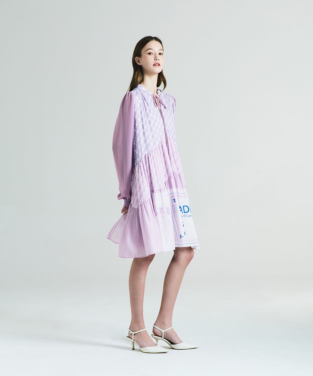 아이스가든에이오공팔(ICE GARDEN A.508) Monogram Print Chiffon Dress