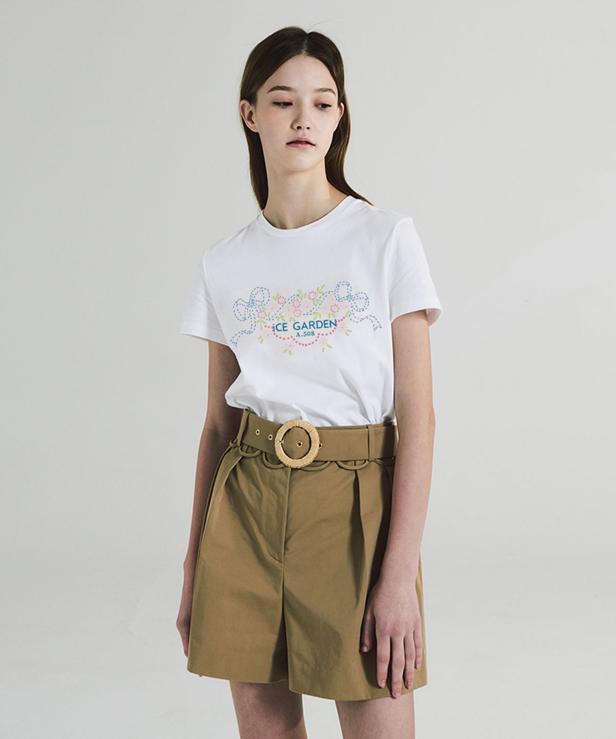 아이스가든에이오공팔(ICE GARDEN A.508) Floral Graphic T-shirt (Blue Lagoon)