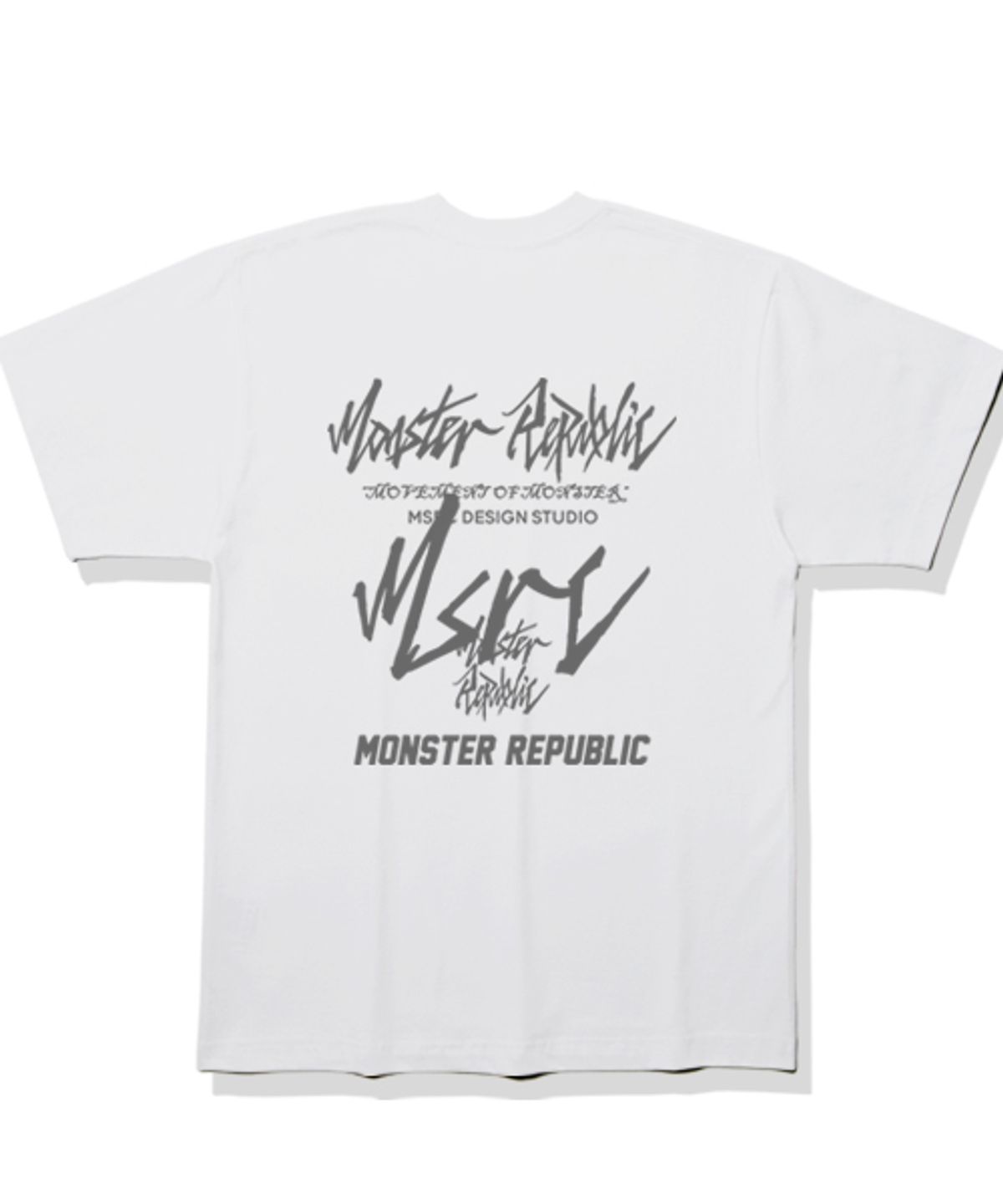 몬스터리퍼블릭(MONSTER REPUBLIC) 무브먼트 그레이 레터링 티셔츠 화이트