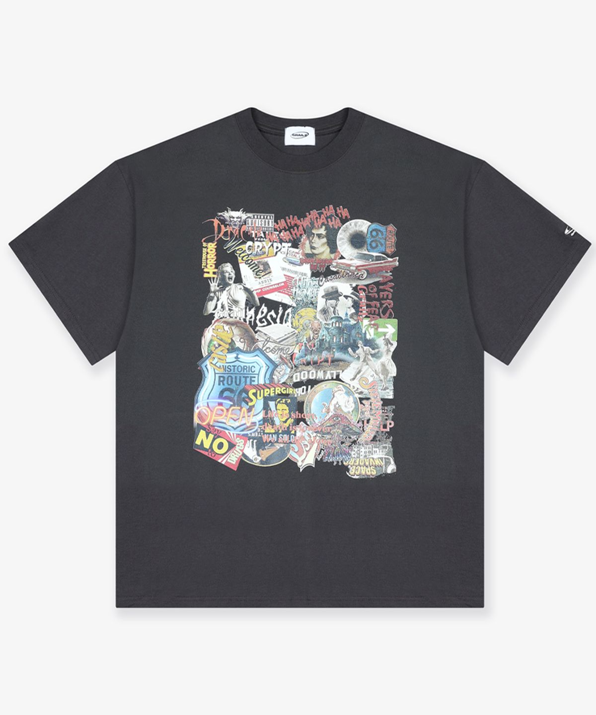 그레일즈(GRAILZ) COLLAGE T-SHIRTS [CHARCOAL]