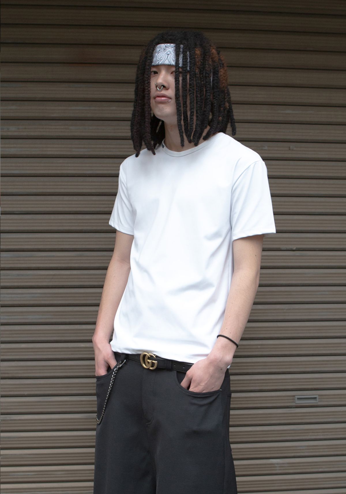 고저(GOZER) LABEL SLIM-TENSION T-SHIRT_WHITE