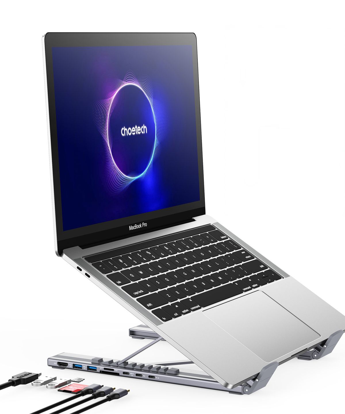 초텍(CHOETECH) 초텍 7in1 멀티허브 USB 3.1 노트북 거치대 휴대용 접이식 HUB-M48