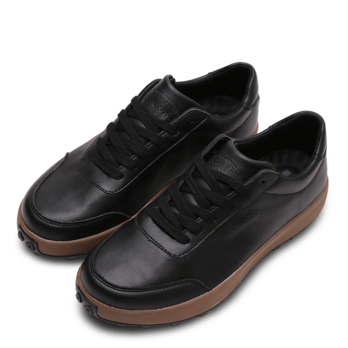하버드 슈즈(HARVARD SHOES) 아크라 남여공용 스니커즈 가죽 데일리운동화 블랙
