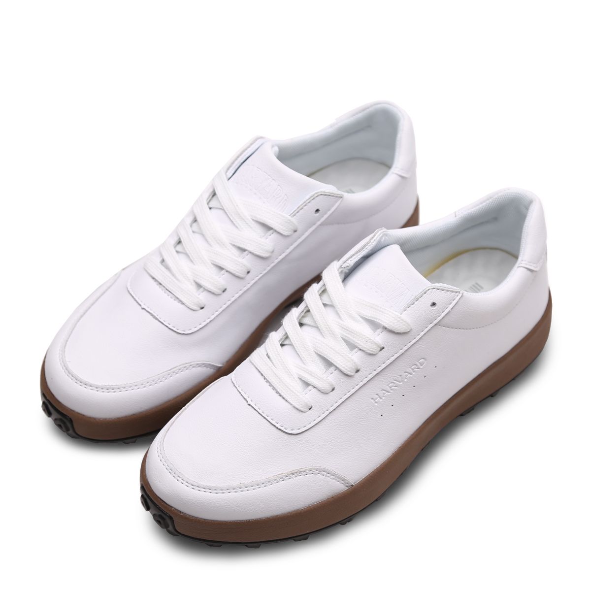 하버드 슈즈(HARVARD SHOES) 아크라 남여공용 스니커즈 가죽 데일리운동화 화이트