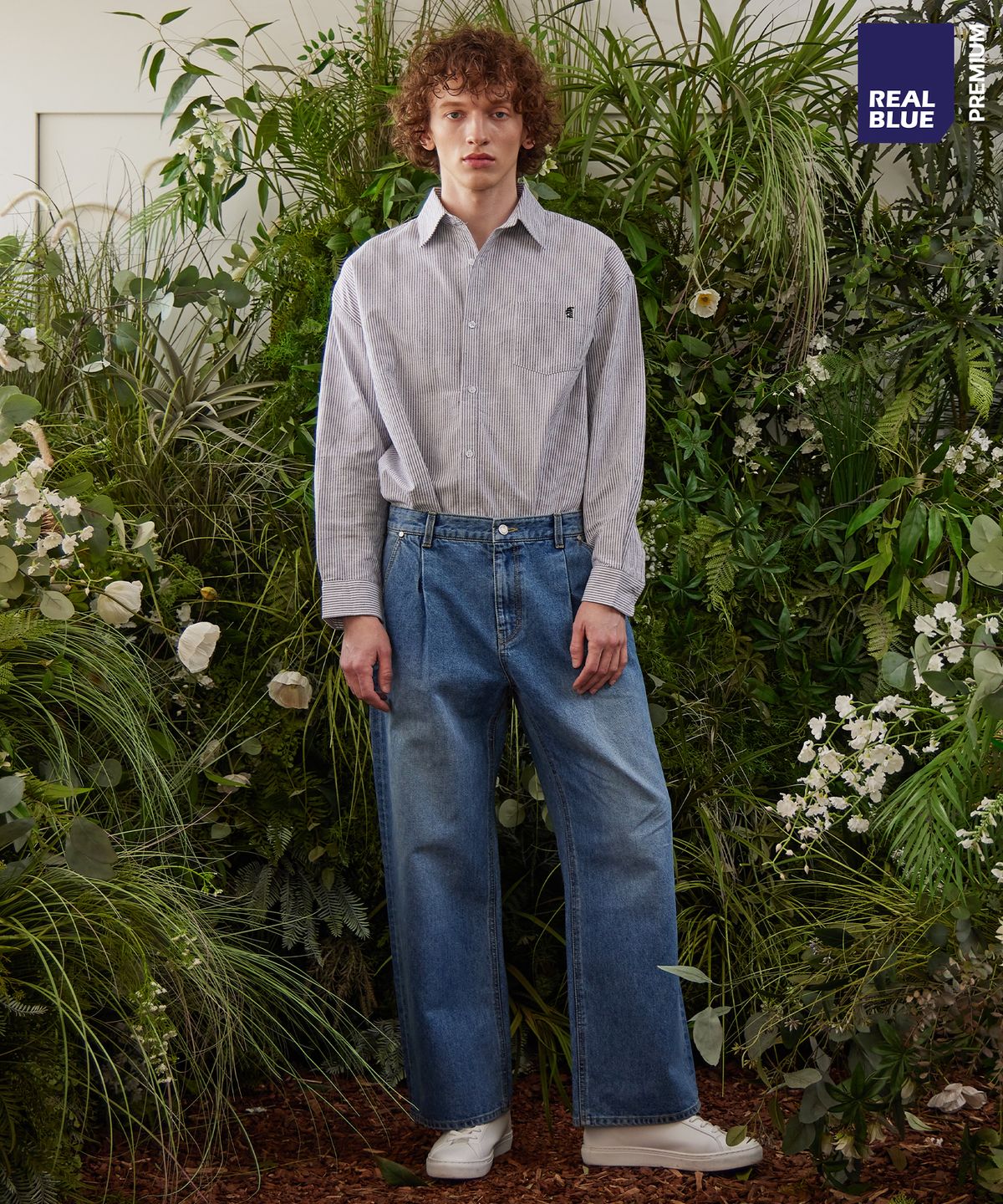 씨네드(CINEDE) [Mare Wide Washed Pintuck Denim - BLUE]마레 와이드 워싱 핀 턱 데님 - BLUE