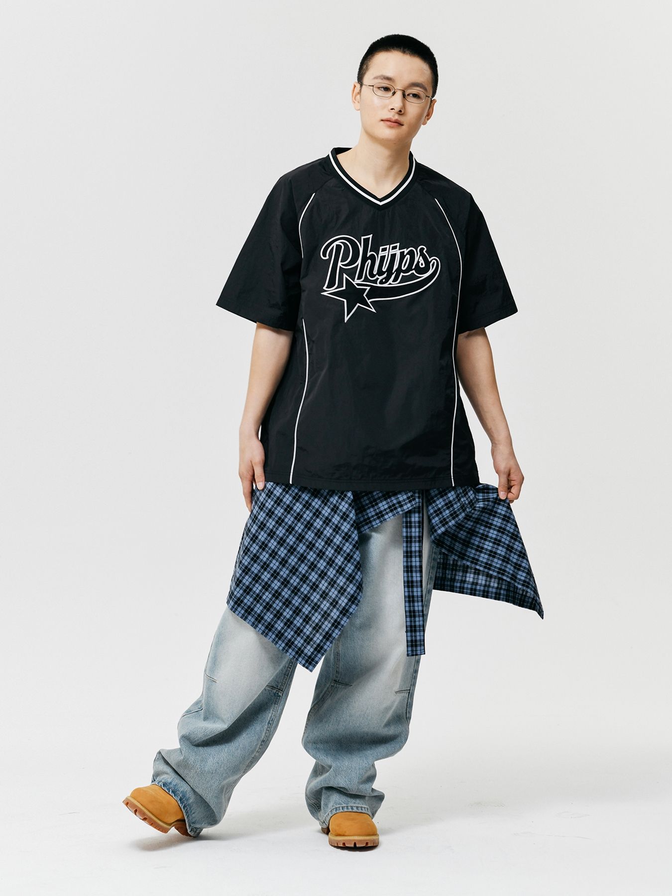★ Phyps Department★ Check Startail String Short Sleeve T- MUSINSA | PHYPS Startail Sports Short Sleeve T-shirt_Black
