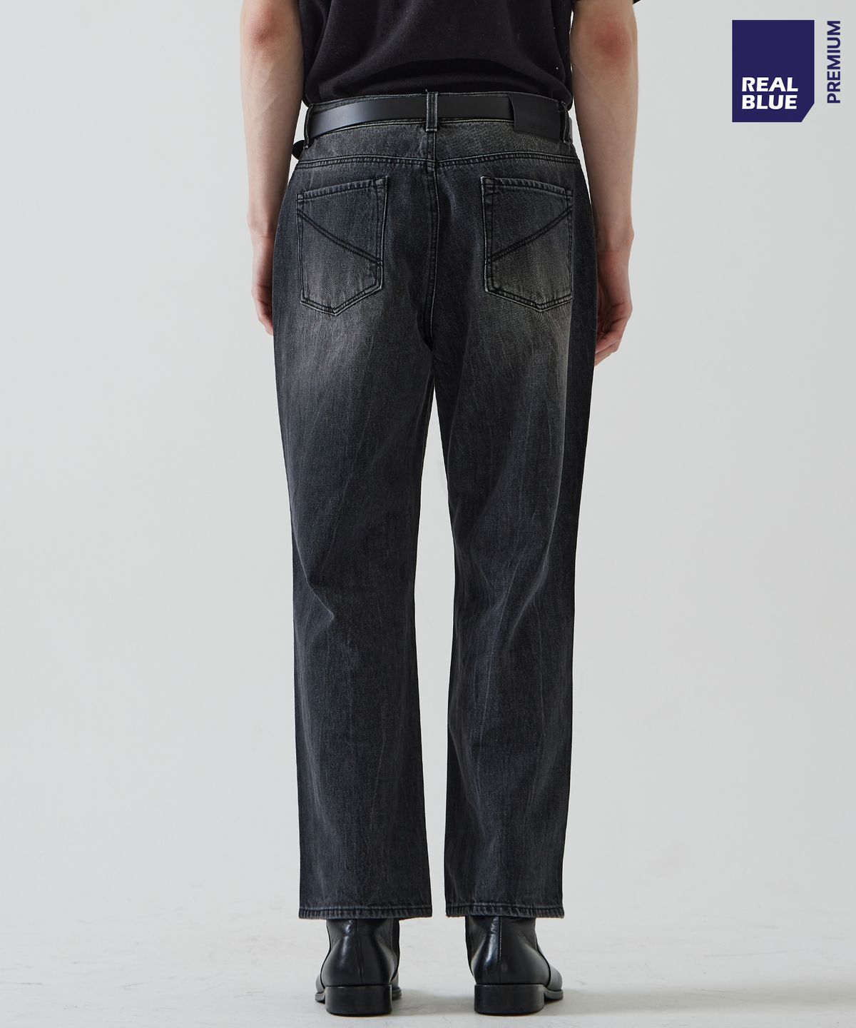 씨네드(CINEDE) [Mars Wide Straight Crack Denim - DEEP GRAY]마스 와이드 스트레이트 크랙 데님 - DEEP GRAY