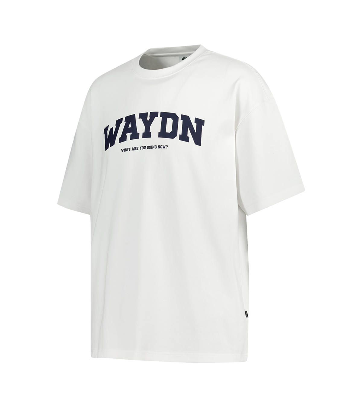 웨이든(WAYDN) 라운딩 로고 오버핏 반팔 화이트