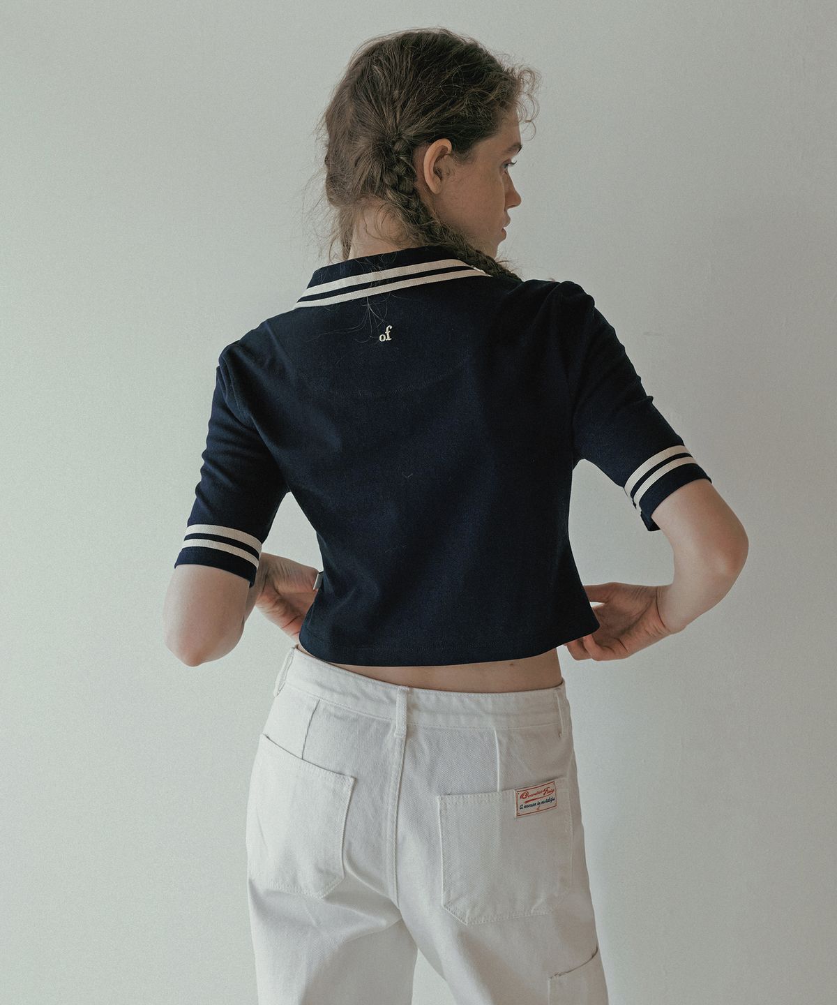 오버듀플레어(OVERDUEFLAIR) marine pique top_navy