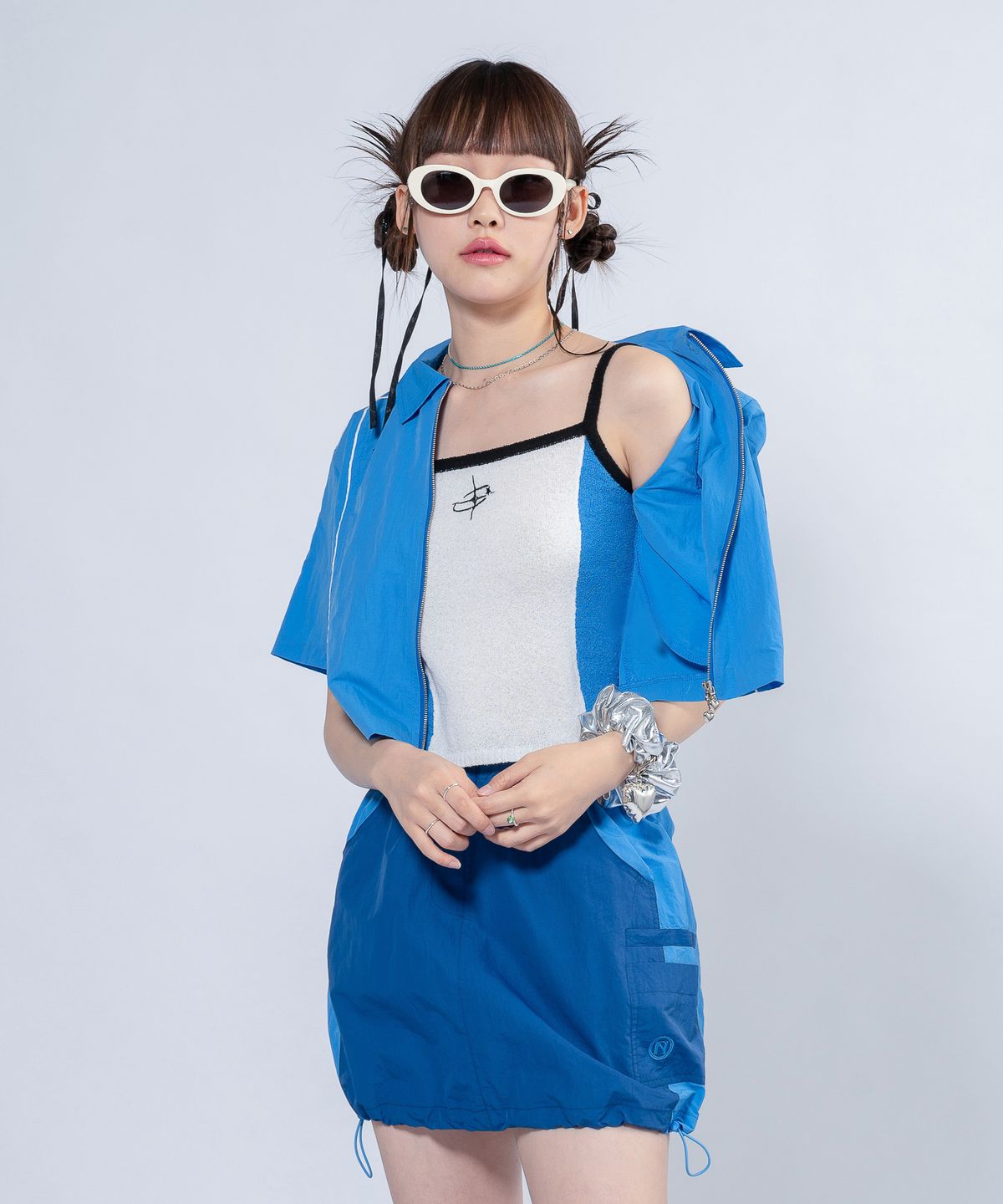 언유주얼 노말(UNUSUALNORMAL) WINDY LOGO ZIP-UP JACKET _ BLUE